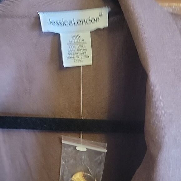 Jessica London- Linen/Rayon brown collared button down front Jacket 26W. NWT. - Picture 4 of 11